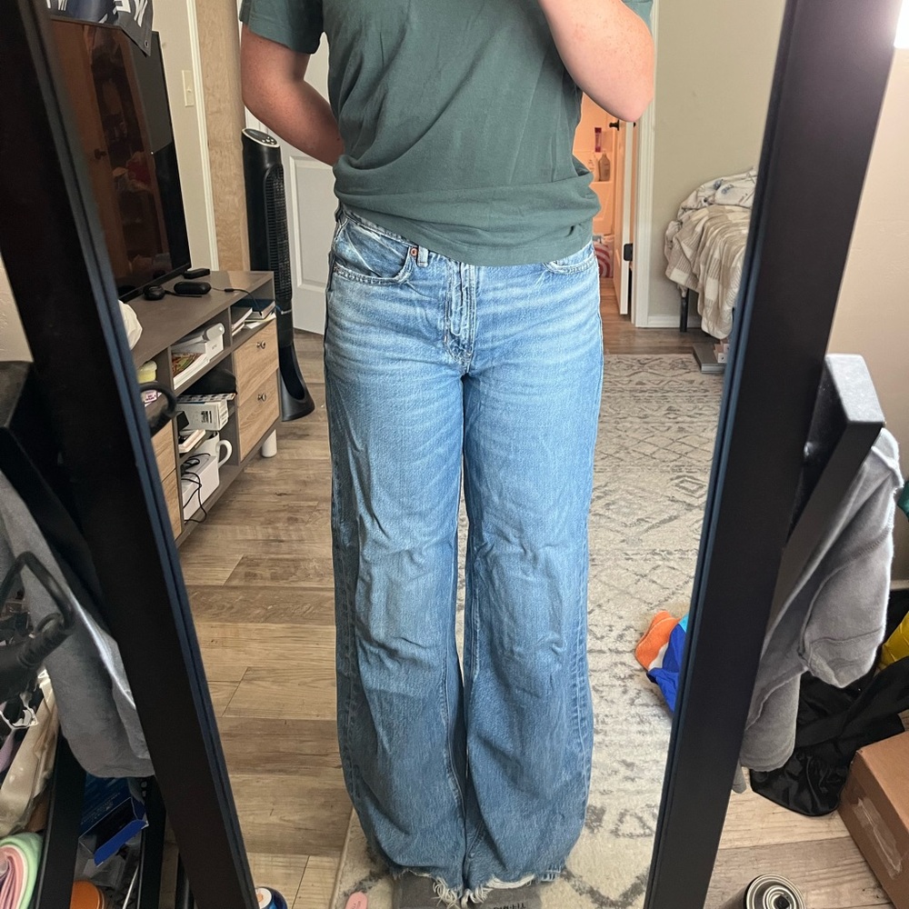 American Eagle Women's Light Blue Flare Jeans
